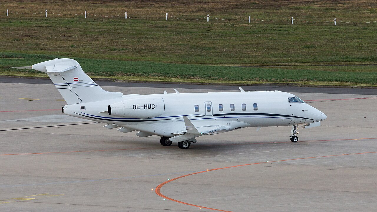 Bombardier Challenger 350 super-midsize jet at an airport